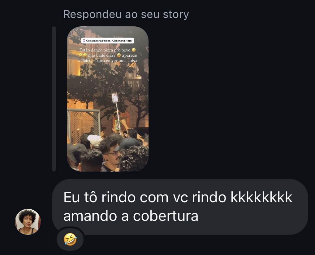 Interação real da comunidade com os stories de Marcelo