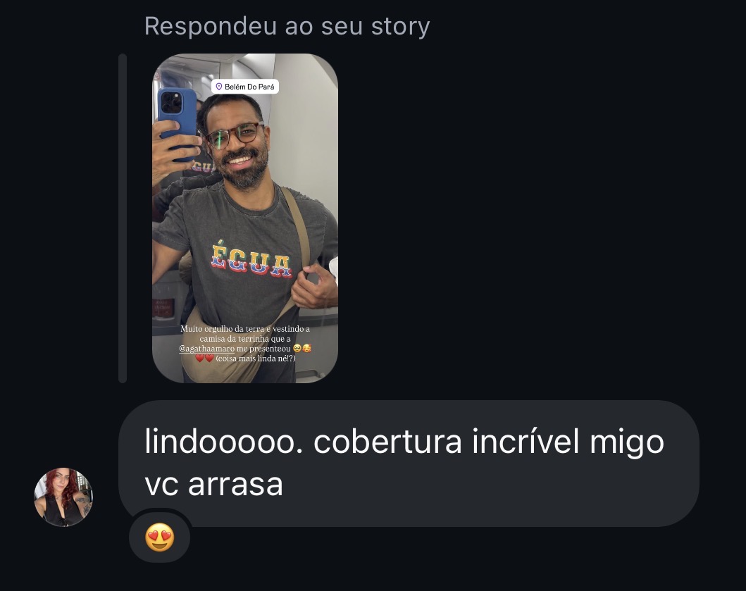 Interação real da comunidade com os stories de Marcelo